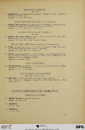 Kunstgewerbliche Arbeiten (Nr. 105-151)