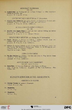 Kunstgewerbliche Arbeiten (Nr. 105-151)