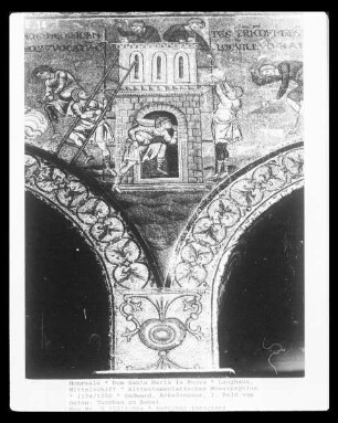 Mosaikprogramm — Bilder im Langhaus — Altes Testament — Südwand, Arkadenzone, 7. Feld von Osten: Turmbau zu Babel