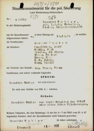 Sohler, Benedikt