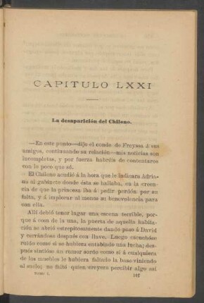 Capítulo LXXI - La desaparición del "Chileno"