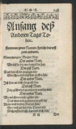 Anfang deß Anderen Tags Tobiae.