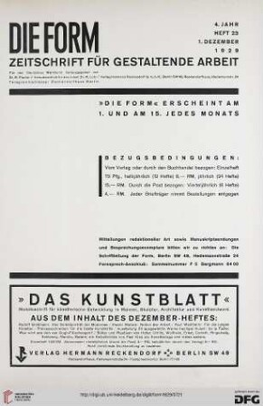 Heft 23 (1. Dezember 1929)