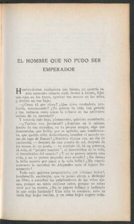 El hombre que no pudo ser emperador