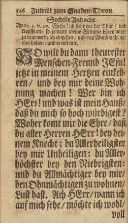 Sechste Andacht.