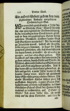 Ein anders Gebett zu dem bey vierzigstündiger Andacht ausgeseztem Hochwürdigen Gut