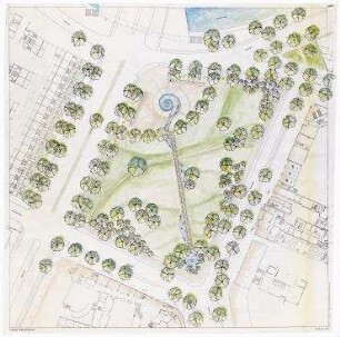Wettbewerb Lützowplatz, 2. Stufe, Südliches Tiergartenviertel, IBA (nicht realisiert) – Lageplan. Berlin-Tiergarten, Lützowplatz