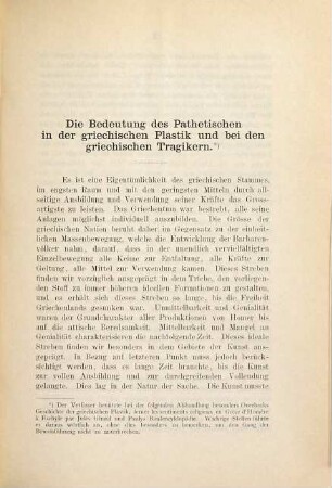 Die Bedeutung des Pathetischen in der griechischen Plastik und bei den griechischen Tragikern