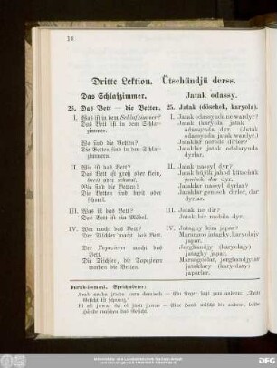 Dritte Lektion. Ütschündjü derss.