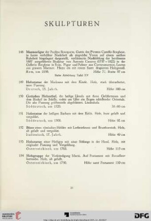 Skulpturen (Nr. 148-154)