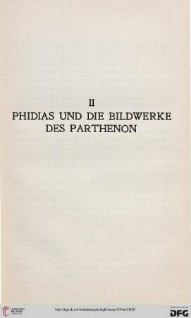 II: Phidias und die Bildwerke des Parthenon