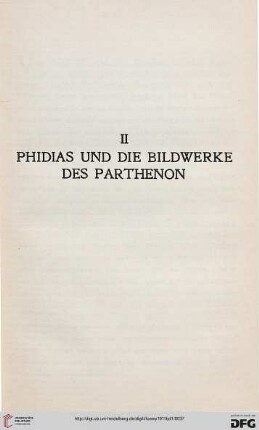 II: Phidias und die Bildwerke des Parthenon