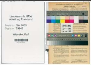 Entnazifizierung Karl Wieneke , geb. 23.03.1899 (Kaufmaennischer Angestellter)