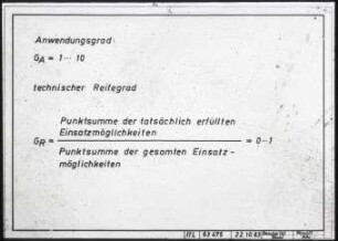 Kennwerte zur Beurteilung der Einsatzmöglichkeiten bzw. Einsatzgrenzen von Grabenräummaschinen bei der Maschinenprüfung