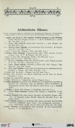 Altfürstliche Häuser (Nr. 1-679)