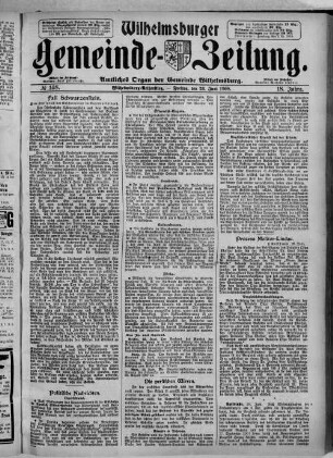 Wilhelmsburger Gemeindezeitung : Amtsblatt der Gemeinde Wilhelmsburg