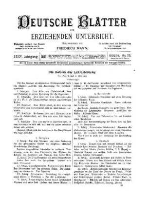 Die Reform der Lehrerbildung : (Fortsetzung)