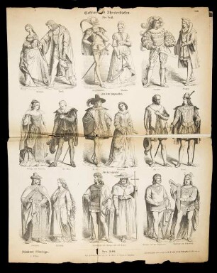 Achtzehn Kostümbilder zu Goethes "Faust" sowie zu den "Hugenotten" und zu "Tannhäuser"