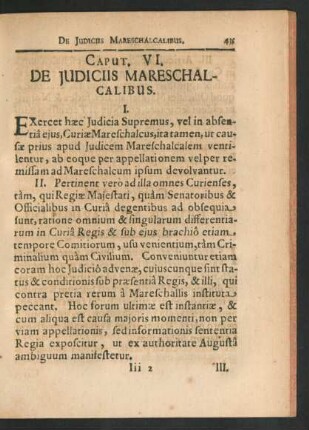 Caput VI. De Iudiciis Mareschalcalibus.