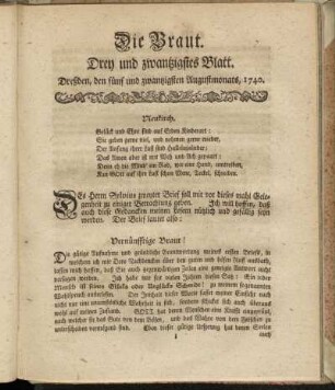 Drey und zwantzigstes Blatt. [25.08.1740]