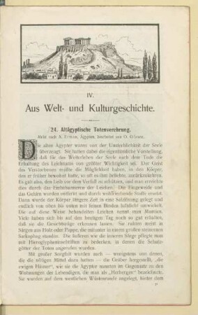IV. Aus Welt- und Kulturgeschichte