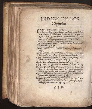 Indice de los Capitulos.