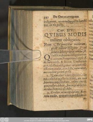 Cap. XIV. Quibus Modis tollitur obligatio.