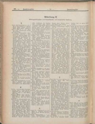 Abteilung II Aktiengesellschaften und Gesellschaften mit beschränkter Haftung.