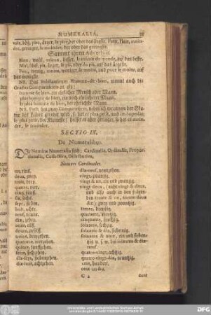 Sectio IX. De Numeralibus.