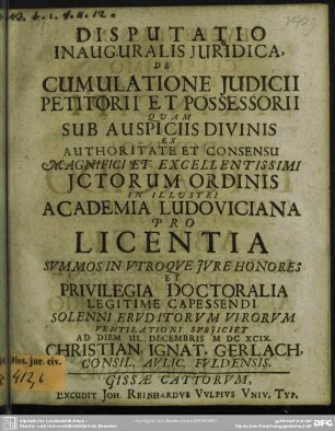 De cumulatione judicii petitorii et possessorii