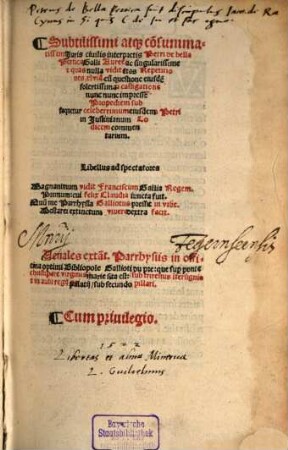 Subtilissimi ... Petri de Bella Pertica ... Repetitiones duodequinquaginta cum questione eiusdem ... in Iustinianum Codicem Commentarium