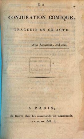 Conjuration Comique : Tragédie