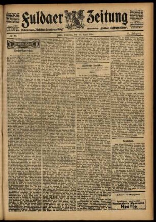 Dritte Ausgabe vom Samstag, den 23. April 1904.