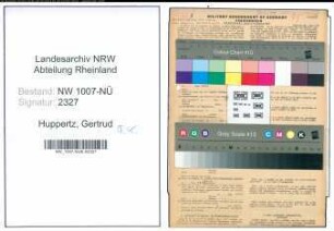 Entnazifizierung Gertrud Huppertz , geb. 20.01.1894 (Kauffrau)
