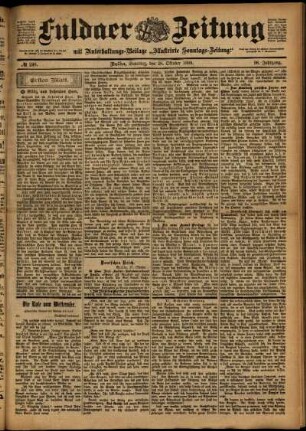 Erste Ausgabe vom Samstag, den 28. Oktober 1899.