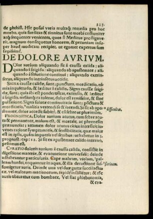 De Dolore Aurium.