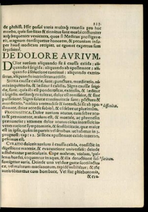 De Dolore Aurium.