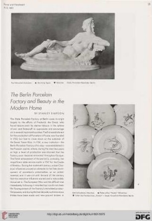 The Berlin porcelain factory and beauty in the modern home