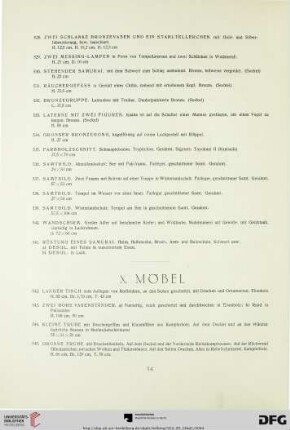 X. Möbel (Nr. 542-545)