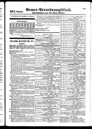 464.Ausgabe. Samstag, 24. April 1915