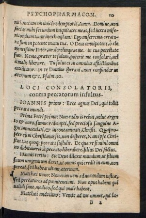 Loci Consolatorii, contra peccatorum insultus.