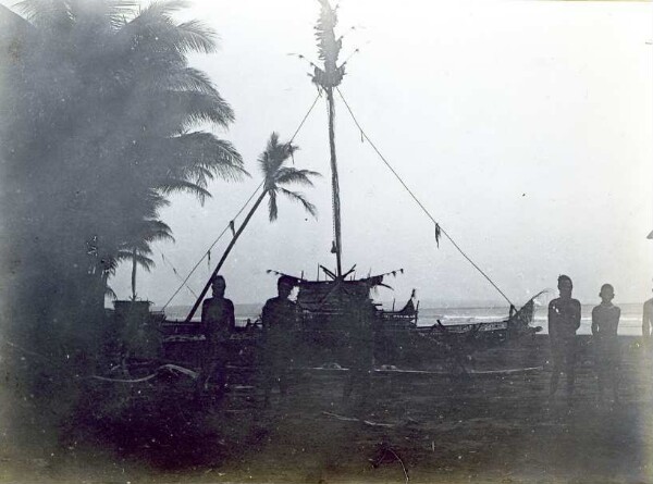 "Canoe with outriggers in Murik"