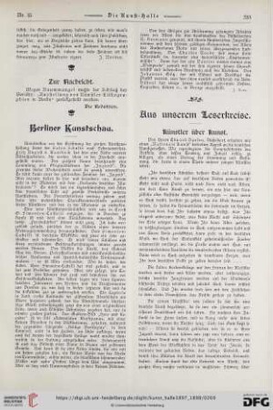 Aus unserem Lesekreise