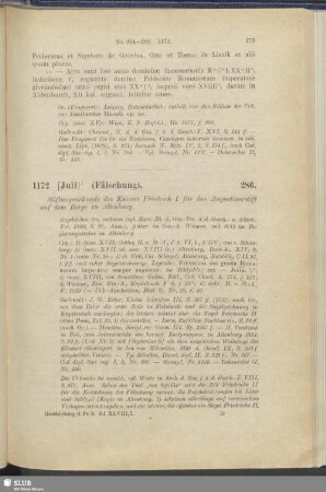 286. 1172, [Juli]. (Fälschung)