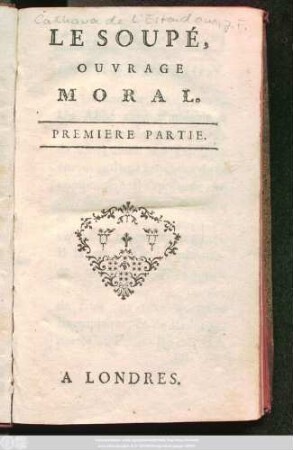 Pt. 1: Le Soupé : Ouvrage Moral