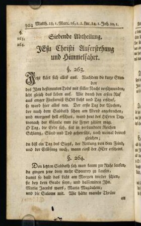 304-362, Siebende Abtheilung. Jesu Christi Auferstehung und Himmelfahrt