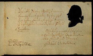 Frid. Carl Dinkelaker (Silhouette). Tuttlingen, 05.04.1782.