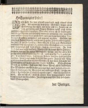 Hochgeneigter Leser!