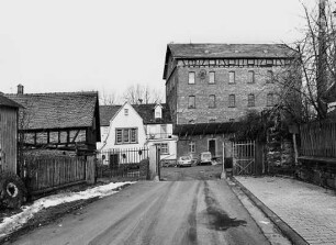 Sachgesamtheit Kunstmühle Louis Christ, ehemals Riedmühle; Butzbach, Münzenberger Weg 10, Mühlgraben (n.fl.Gew.III) , Wetter (n.fl.Gew.II)