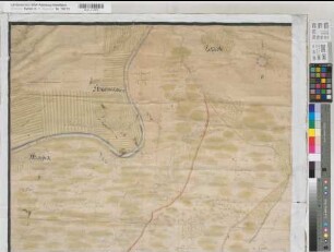 Schlüsselburg (Amt) - Stift Loccum Grenze Geometrischer Plan der wahren uralten Grenze zwischen dem Königl. Preußischen Amte Schlüsselburg und dem Stifte Loccum 1742 (1 : 10 000) 123 x 77 kol. Zeichnung F. Bielitz kopiert: C. D. Müller KS Minden B Nr. 60